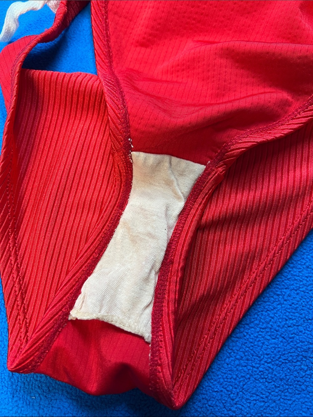 Marika M 80s Ribbed Shiny Spandex High Cut Half-Leotard NWT - Picture 5 of 12